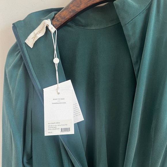 ZIMMERMANN Silk Drape Dress Jade NWT - Picture 12 of 17